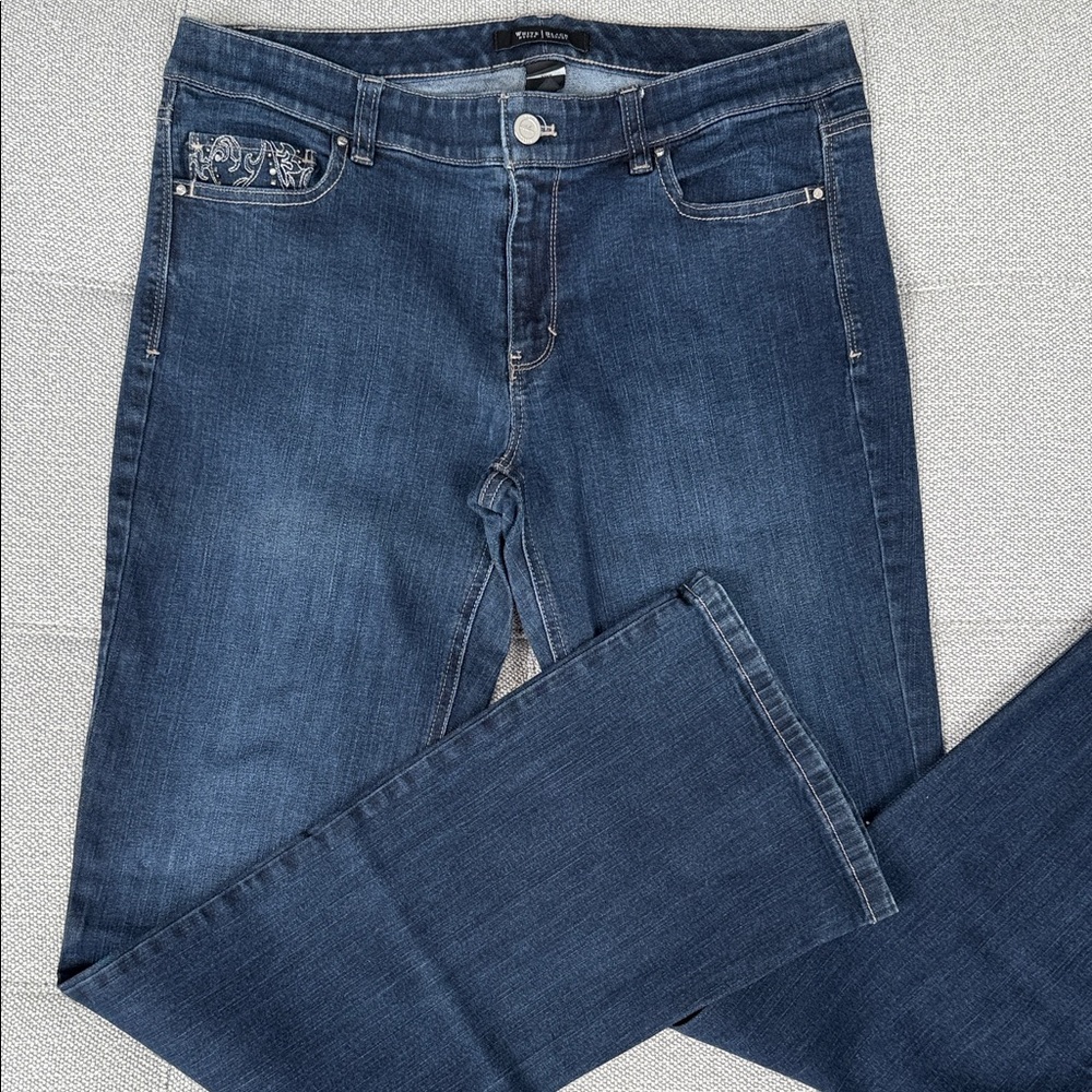 White House Black Market Dark Blue Boot Leg Jeans